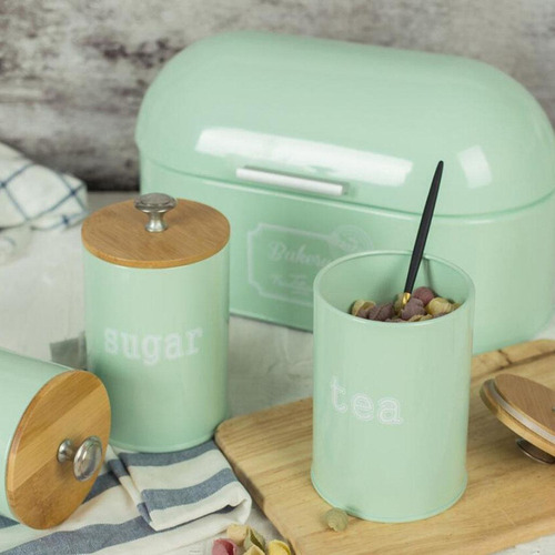 New,, Caja De Metal Pan + Caja De Almacenamiento -