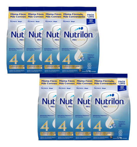 Combo X8 Nutrilon Profutura 4 Leche Formula Pouch 1.2 Kg