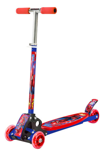 Monopatin Spiderman Plegable Infantil 12208 Color Rojo Spidermam