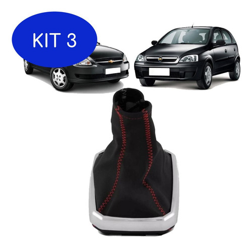 Kit 3 Coifa De Cambio Corsa Esportiva Vermelha