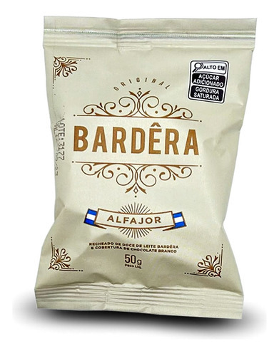 Alfajor Bardêra Recheado C/ Doce De Leite E Chocolate Branco