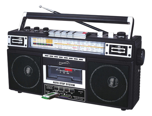 Supersonic Sc-bt 4 Bandas De Radio Y Reproductor De Casete .