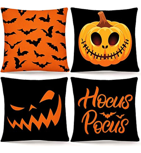 Set De 4 Protectores Para Cojines Para Celebrar De Halloween