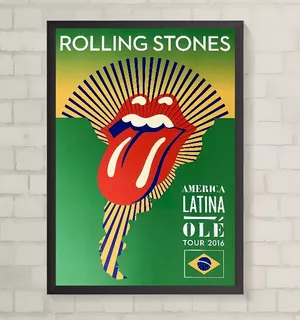 Quadro - Rolling Stones 2016 Brasil Tour  -  24 Cm P/  33 Cm