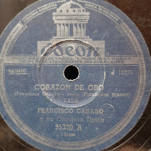 Pasta Francisco Canaro Orquesta Tipica 18276 77 55370 C22