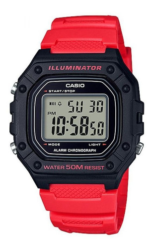 Reloj Casio W_218h_4bv Rojo Hombre