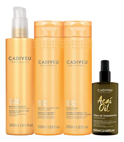 Kit Cadiveu Professional Nutri Glow Duo Pré-sh E Açaí Oil 60
