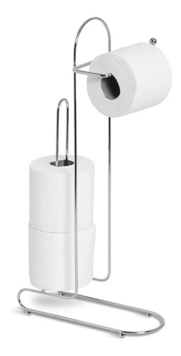 Imagem 2 de 4 de Suporte Porta Papel Higiênico De Chão Luxo Cromado