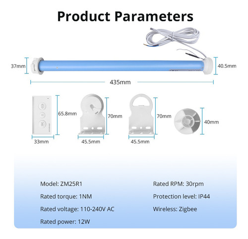 , Motor De Rolo Zemismart Tuya Zigbee Motor Elétrico