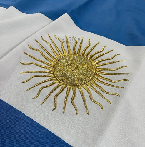 * Bandera Argentina Ceremonia * Premium * Con Asta Y Base *