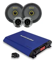 Comprar Paquete Amplificador 1 Ch+set De Medios 6.5 Reactive Bass