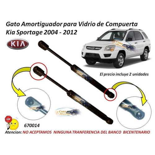 Gato Amortiguador Vidrio Compuerta Kia Sportage 2004 - 2012