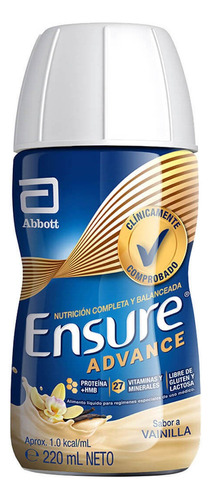 Ensure Adv 220 Ml Choc, Abbott Sabor Vainilla