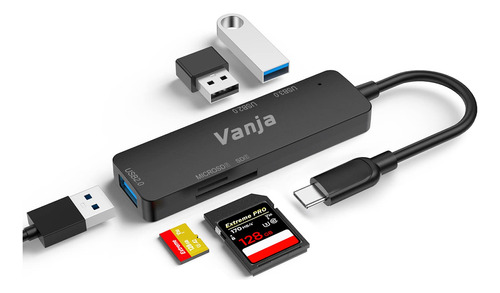 Vanja Lector De Tarjetas Sd Usb C 5 En 1, Adaptador De Datos