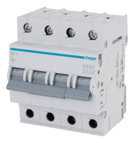 Llave Termica Tetrapolar 20 Amp Hager 6ka 4x20