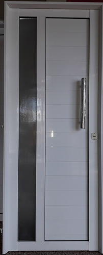 Puerta De Aluminio Blanco 100 X 200 Vidrio Barral Manijon