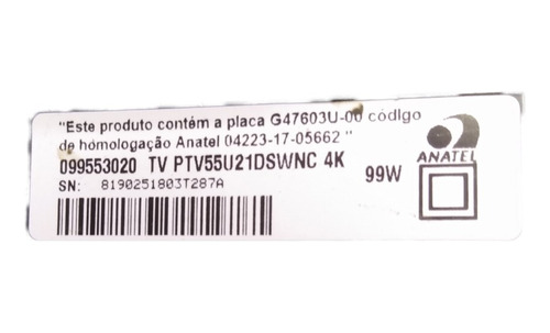 Placa Fonte Philco Ptv55u21dswnc 5800-l5r02b-w000