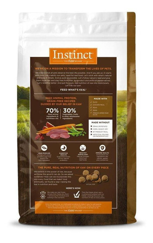 Imagen 2 de 3 de Alimento Para Perros Instinct Pato 9 Kg