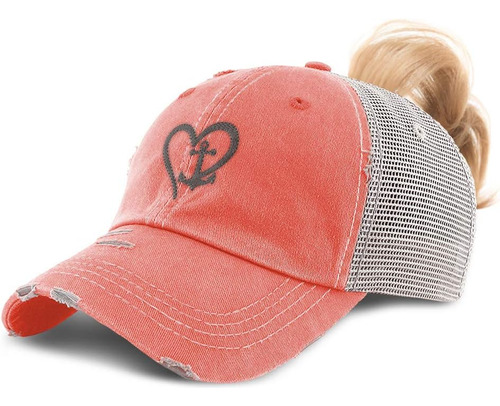 Gorra De Cola De Caballo Personalizada Para Mujer, Corazón N