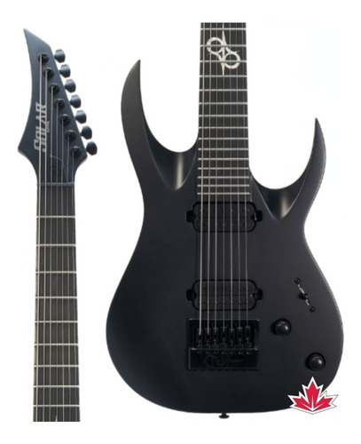 Guitarra Solar 7 Cordas Carbon Black Matte A1.7c Lançamento