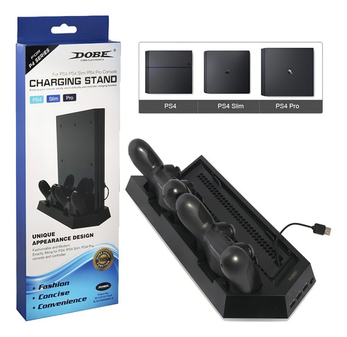 Soporte Dobe Tp4-023b Prism Crush Black Para Ps4