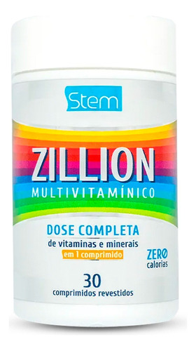 Zillion Multivitamínico Stem Pharmaceutical 30 Comprimidos Sabor Sem sabor