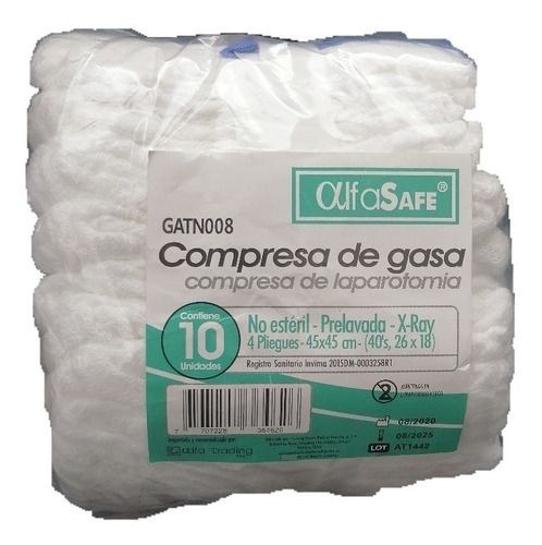 Imagen 1 de 2 de Compresa De Gasa Laparotomia Paquete X 10