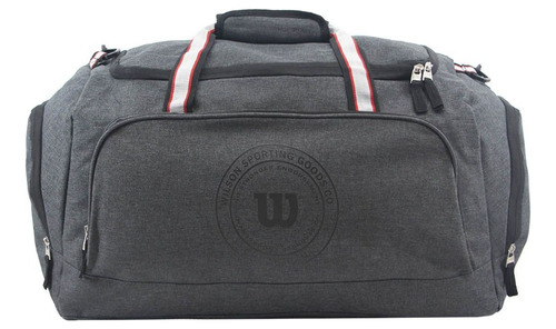 Bolso Viaje Deportivo Urbano Reforzado Wilson Gym Bolsillo Color Negro Liso