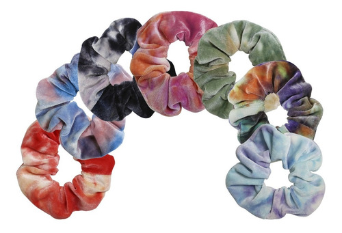 150 Pcs Scrunchies Tie Dye Terciopelo Cabello Dona Velvet