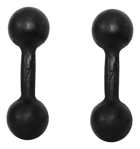 Par De Halter Bola Pintado 07kg Megagym Treinos Funcionais C Cor Preto