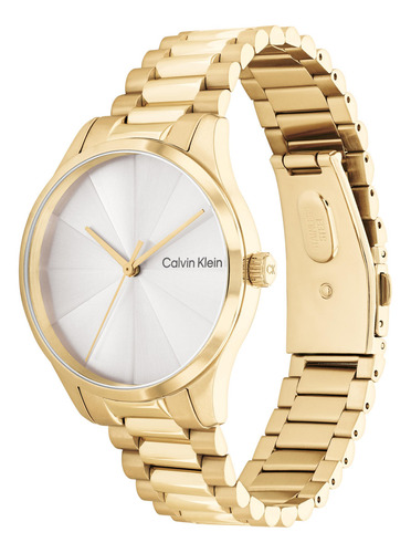 Calvin Klein Reloj Unisex De Cuarzo Con Caja De Acero Inoxidable 25200232 Dorado