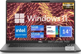 Laptop Dell 7420 Core I5-11th 16g+512g Ssd Sólido Win11 Fhd