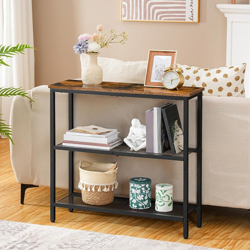 Hoobro 29.5 Mesa Consola Estrecha, Mesa De Entrada De 3 Niv