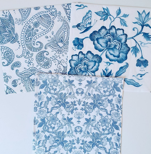 Servilletas Decoupage Set Azul Laura Craft