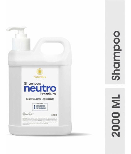 Shampoo Neutro X 1 Litro Nutrilux Limpieza Profunda 
