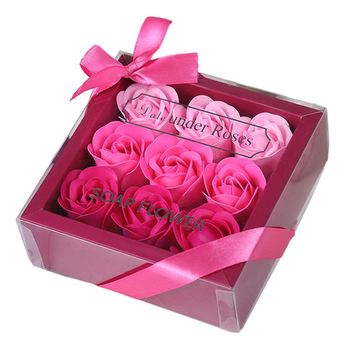 5 Juego De Jabón De Flores De Rosas En Caja De Degradado
