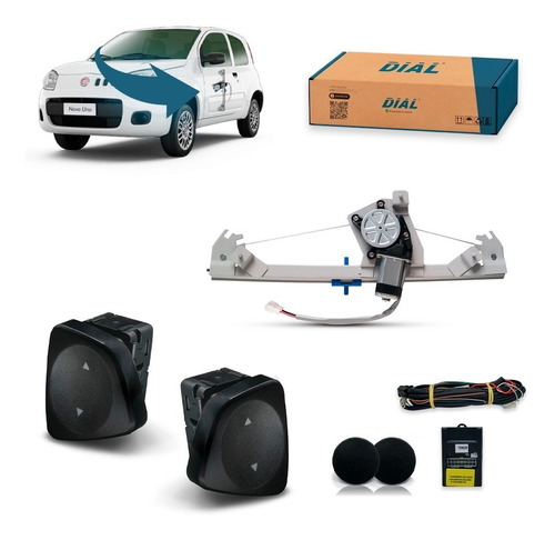 Kit Vidro Eletrico Uno Novo 2p Apos2011 Fiorino Nova Intelig