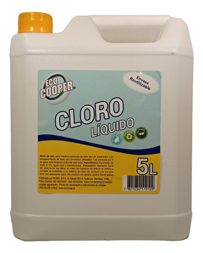 Cloro Liquido / Premium / 5 Litros 