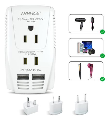 Tryace 2000w Convertidor De Voltaje De Viaje Reductor De 220