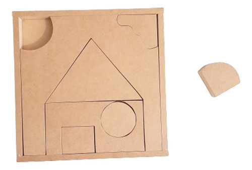 Juego Encastre Rompecabeza Madera Infantil Casita Geometrica