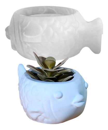 Molde Silicona Florero Maceta Porta Vela Pez