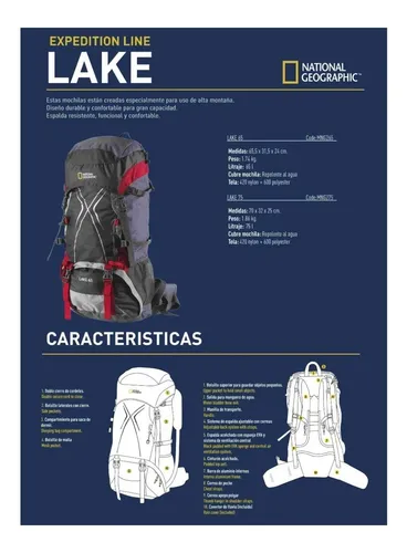 Mochila lake 75 online lts national geographic