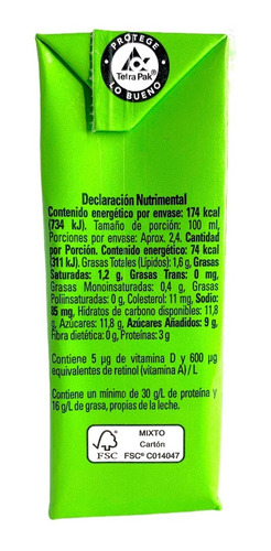Imagen 2 de 3 de Leche Nito Bimbo Sabor Chocolate 236 Ml