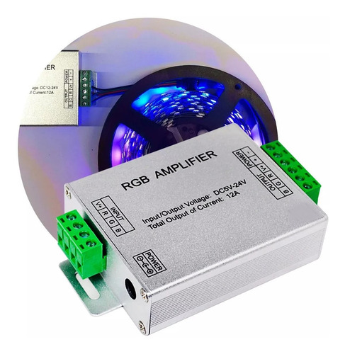 Imagen 1 de 10 de Amplificador Led 12a Tira 5630 5050 3528 2835 Rgb 12-24v