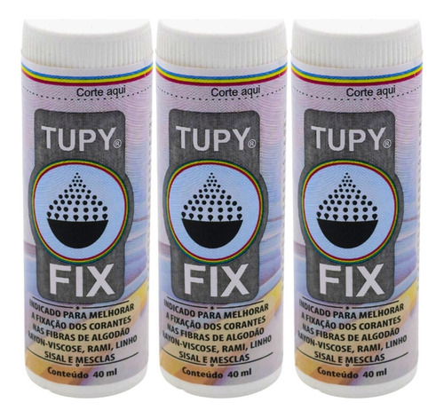 Fixador Tupyfix Para Tingir Tecido Roupa Tupy 3un Premium