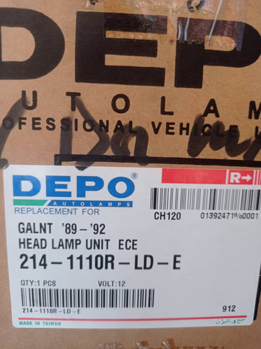 Faro Delantero Derecho Mitsubishi Mf/mx Galant 89 92 Depo