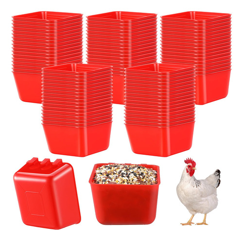 Maxdot 50 Tazas De Jaula Para Alimentador De Pollo, Tazas Co