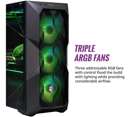 Imagen 3 de 10 de Gabinete Mid Tower Cooler Master Masterbox Td500 Argb Negro