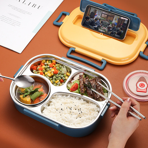 . Fiambrera Bento Portátil A Prueba De Fugas Con 4