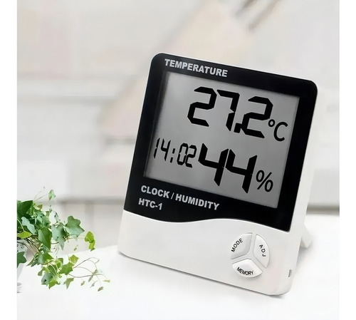 Higrometro Digital Medidor Humedad Termohigrometro Htc-1 Blanco